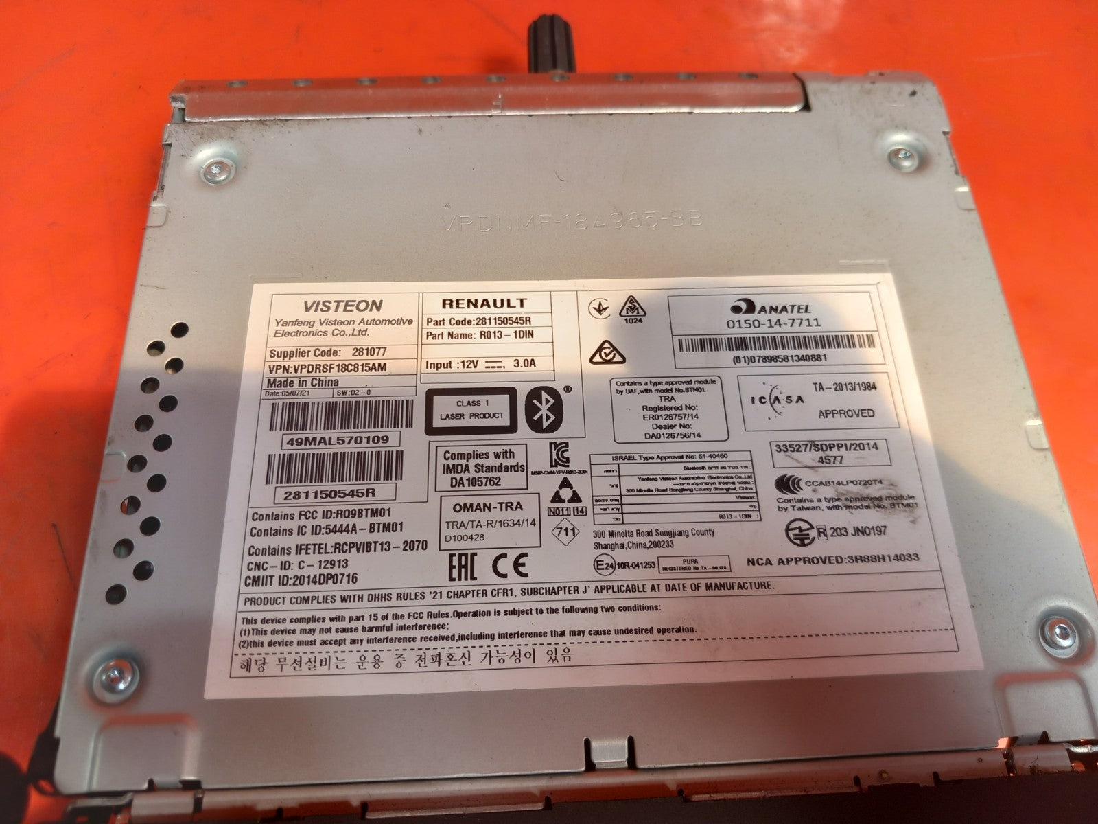 2021 Mercedes W415 Citan CD Radio Stereo Player Head Unit 281150545R A399 - Image 12