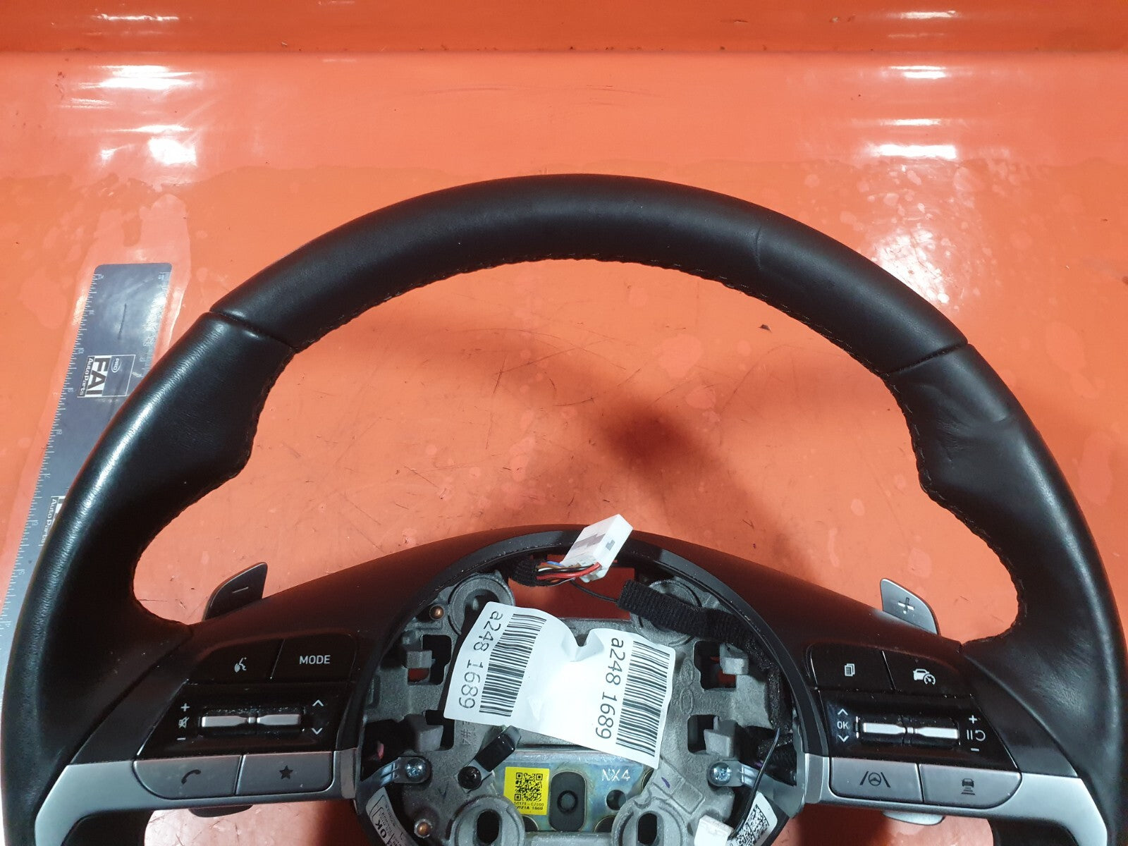 ✅HYUNDAI TUCSON MK4 1.6 PETROL 2023 MULTIFUNCTION LEATHER STEERING WHEEL A248 - Image 4