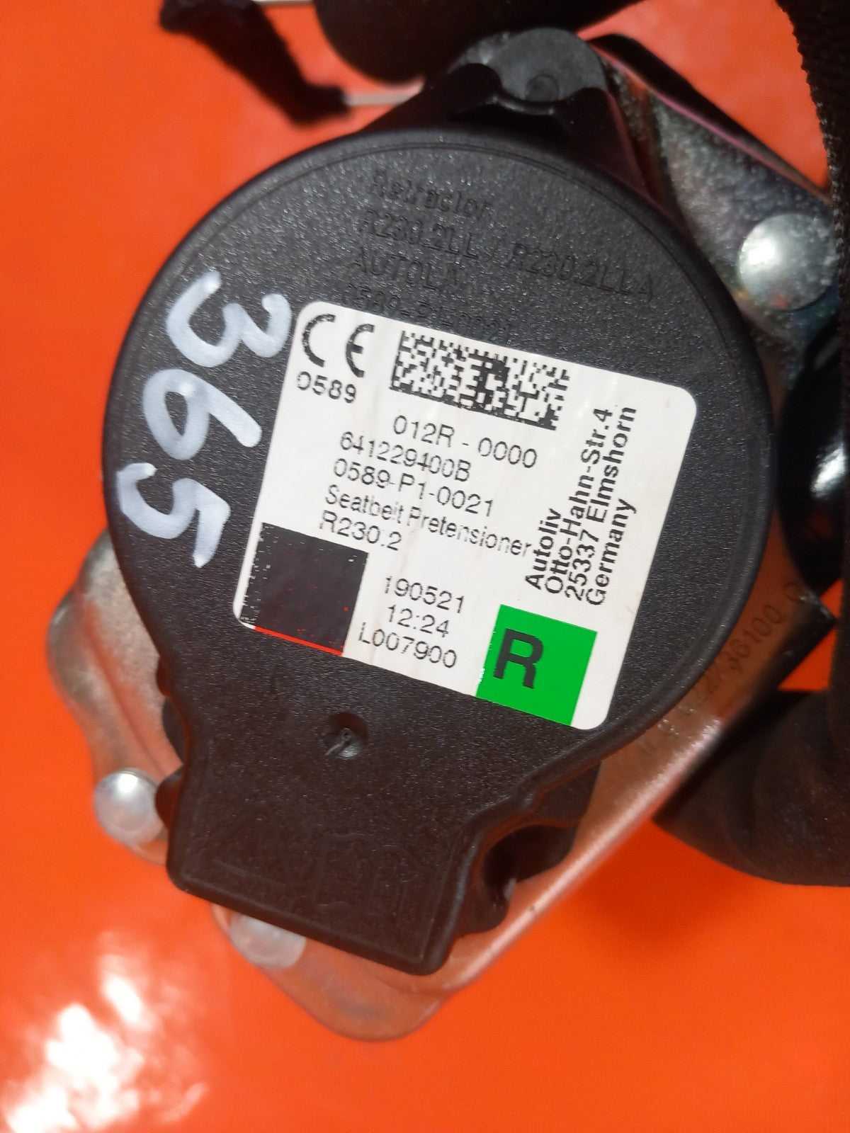 BMW F40 116D 1.5 Diesel 2021 Front Right Seat Belt 641229400B Warranty A365 - Image 8