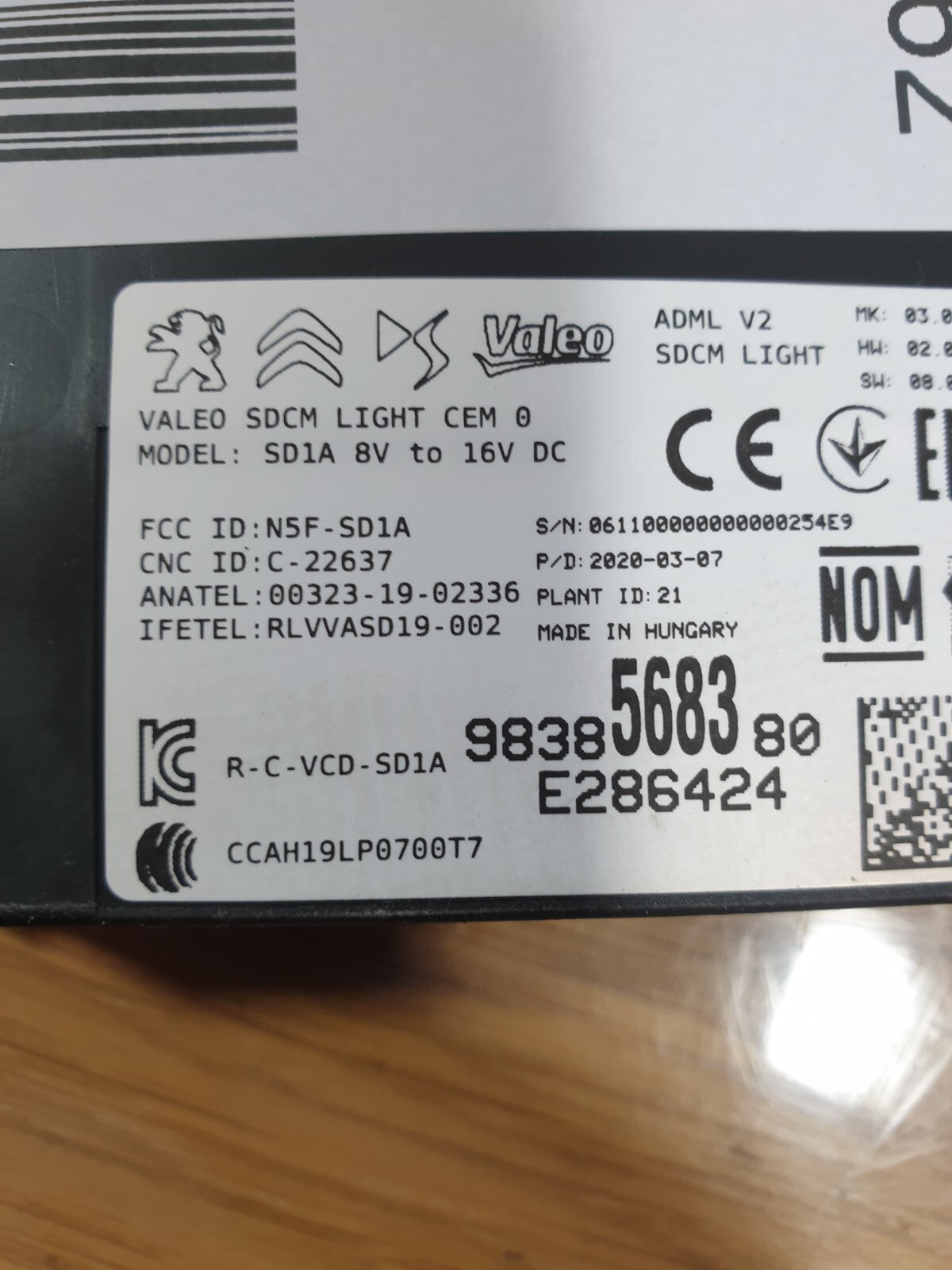 ✅Peugeot 208 2020 FOOTWELL CONTROL MODULE 9838568380 Warranty A197 - Image 3