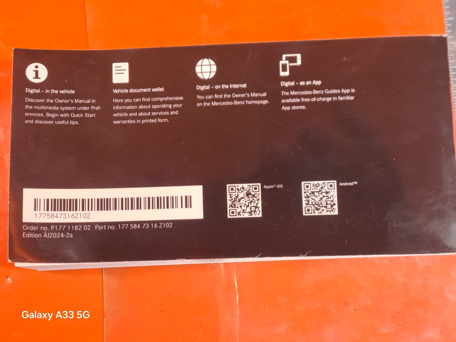 ✅2025 MERCEDES A CLASS W177 OWNERS MANUAL A1775847316 + WARRANTY A311 - Image 4