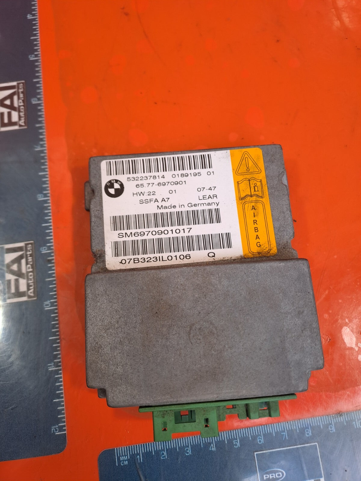 ✅2008 BMW 7 SERIES E66 FRONT RIGHT SEAT AIRBAG CONTROL MODULE 6970901 + WARRANTY - Image 1