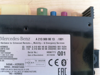 2017 MERCEDES AMG A200D W176 2.1D BLUETOOTH CONTROL MODULE ECU A2139008013 A049