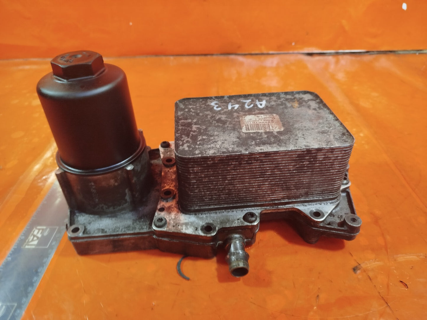 ✅2011 LAND ROVER RANGE ROVER L322 OIL FILTER HOUSING COOLER AL3Q-6B624-DB A243 - Image 4