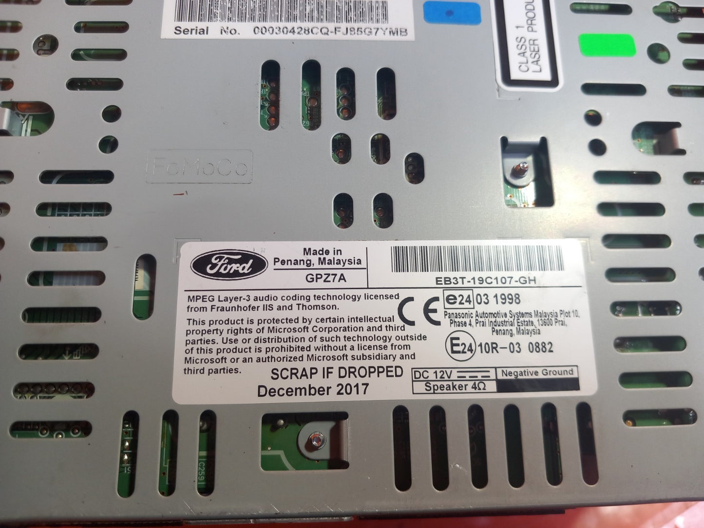2017 Ford Ranger Wildtrak CD Head Unit EB3T-19C107-GH Warranty A401 - Image 11
