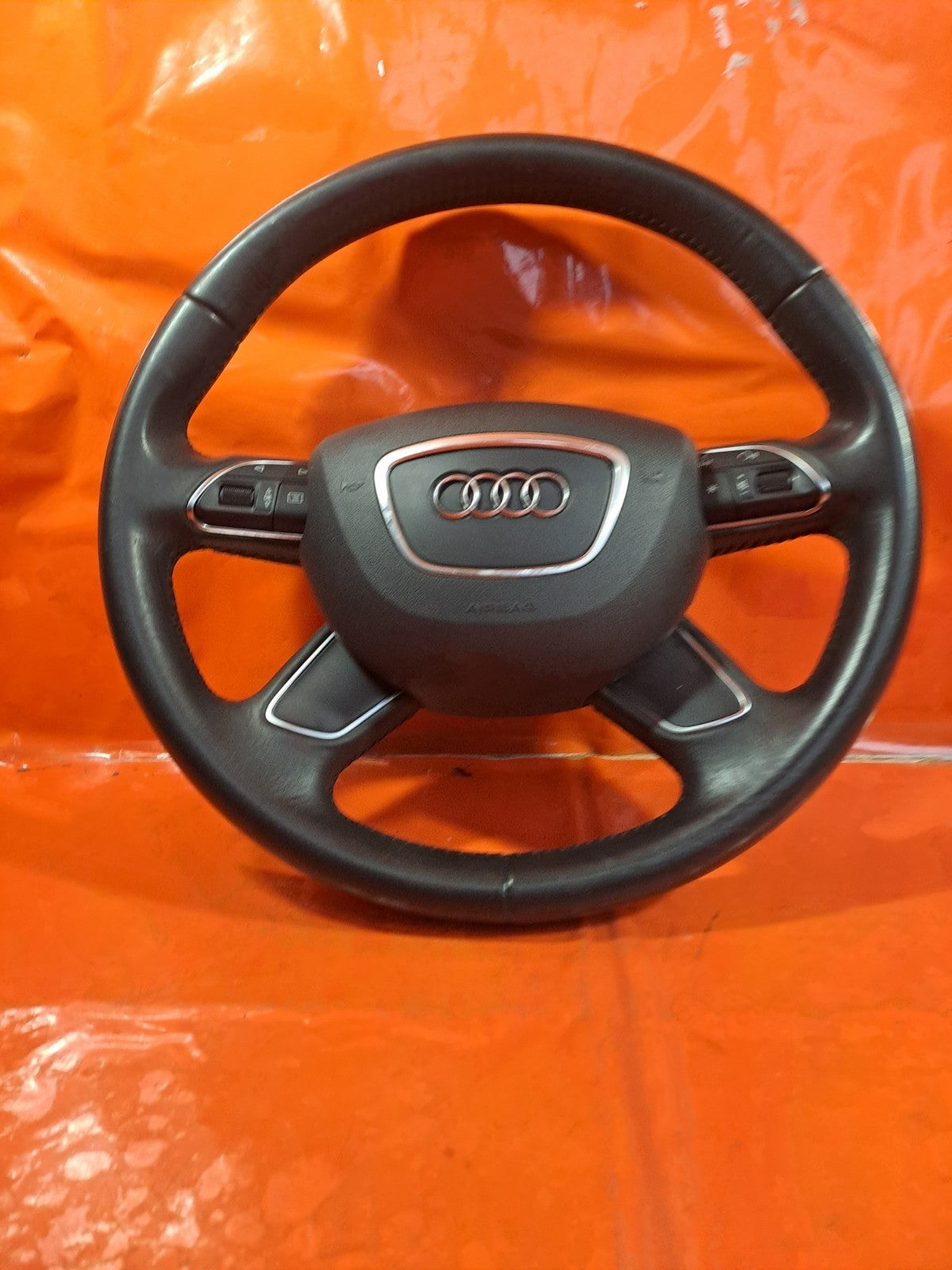 ✅AUDI A3 1.6 DIESEL 2013 MULTIFUNCTION LEATHER STEERING WHEEL 8U0419091B A338 - Image 3