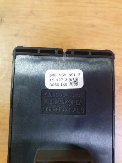 ✅2015 AUDI A3 E-TRON 1.4P DRIVERS SIDE ELECTRIC WINDOW SWITCH 8V0959851E A204