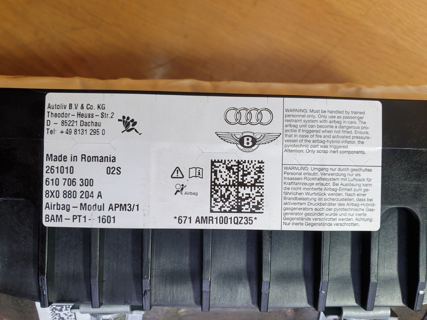 ✅AUDI A1 SPORT 1.4 PETROL 2011 DASHBOARD AIRBG LEFT PASSENGER SIDE 8X0880204A