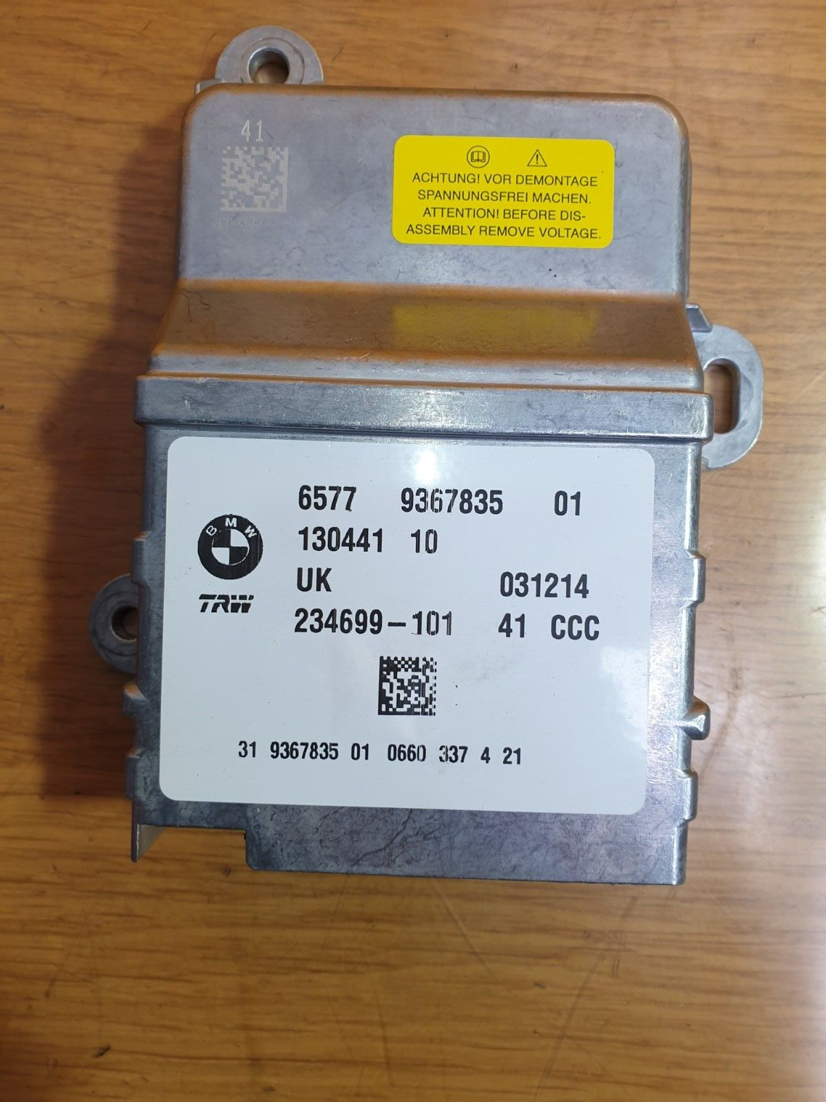 ✅BMW F45 216D 1.5 DIESEL 2015 AIRBAG CONTROL MODULE ECU 9367835 Warranty A143