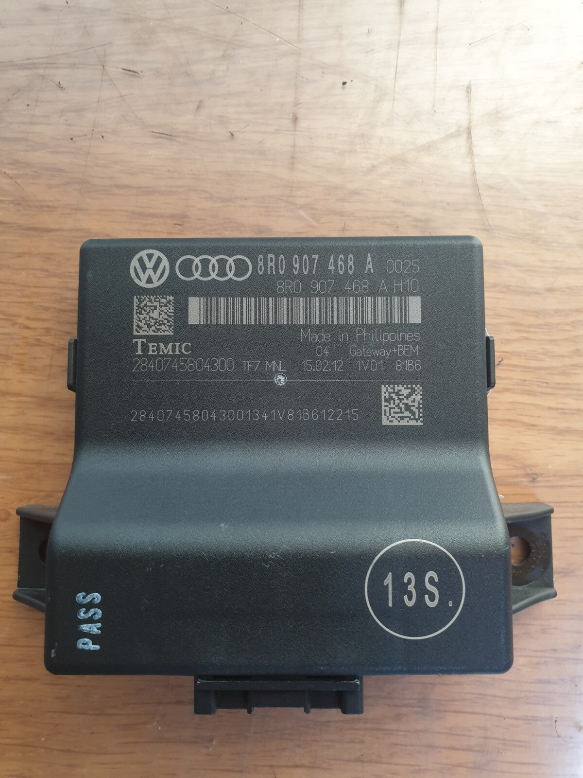 2012 AUDI A5 S LINE 2.0D GATEWAY CONTROL MODULE 8R0907468A + WARRANTY A218