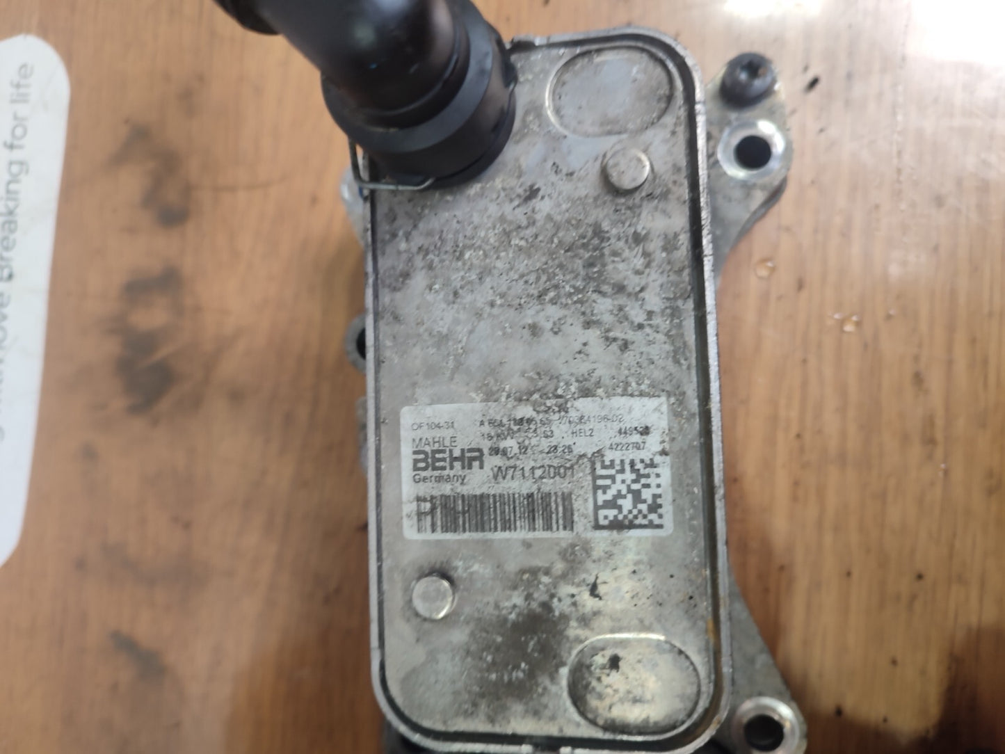 MERCEDES B CLASS W246 1.8 DIESEL 2012 OIL FILTER HOUSING & COOLER 70362380 A211