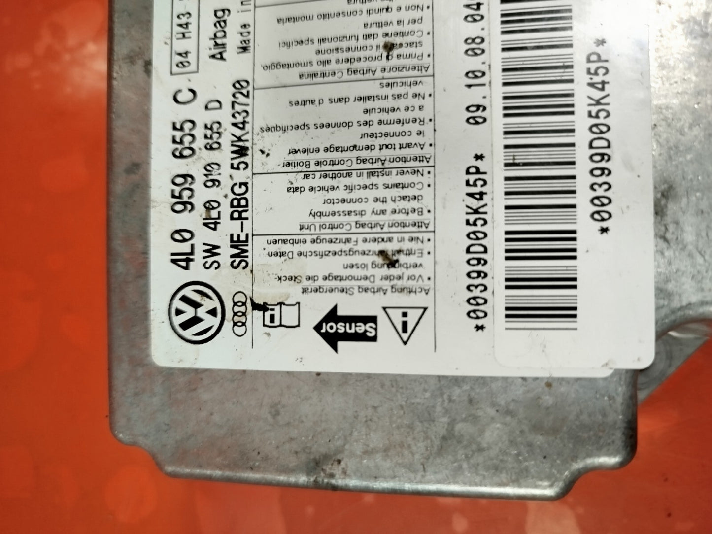 ✅AUDI Q7 S LINE QUATTRO 3.0 DIESEL 2009 AIRBAG CONTROL MODULE ECU 4L0959655C