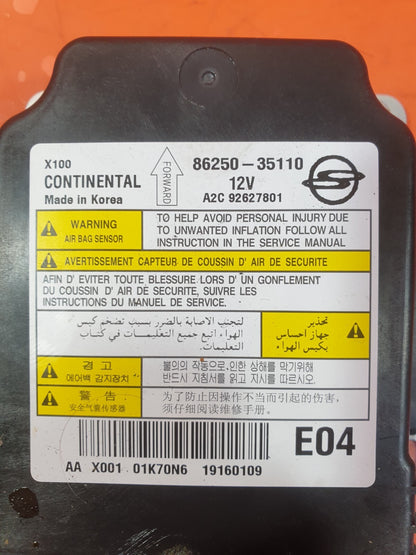 2017 SSANGYONG TIVOLI EX 1.6D AIRBAG CONTROL MODULE UNIT 86250-35110 A230