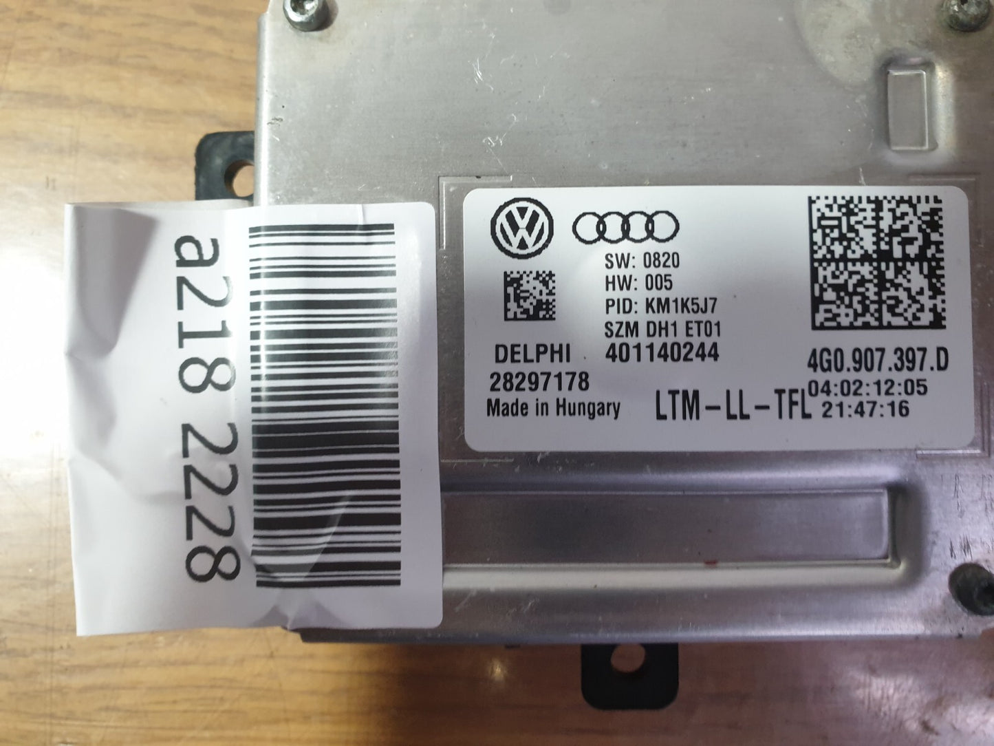 AUDI A5 CABRIO S LINE 2.0 DIESEL 2012 HEADLIGHT BALLAST CONTROL MODULE ECU A218