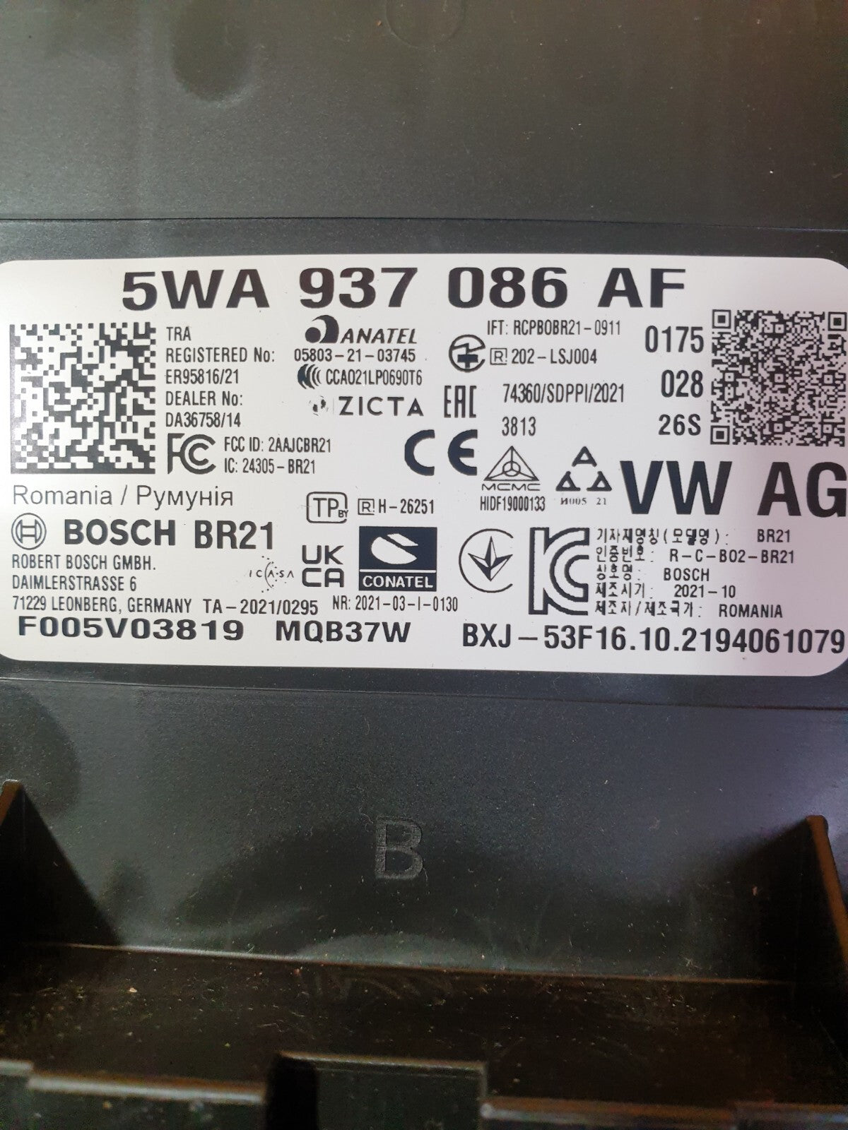 ✅VW GOLF MK8 1.5 PETROL 2022 BODY CONTROL MODULE BCM 5WA937086AF Warranty A191