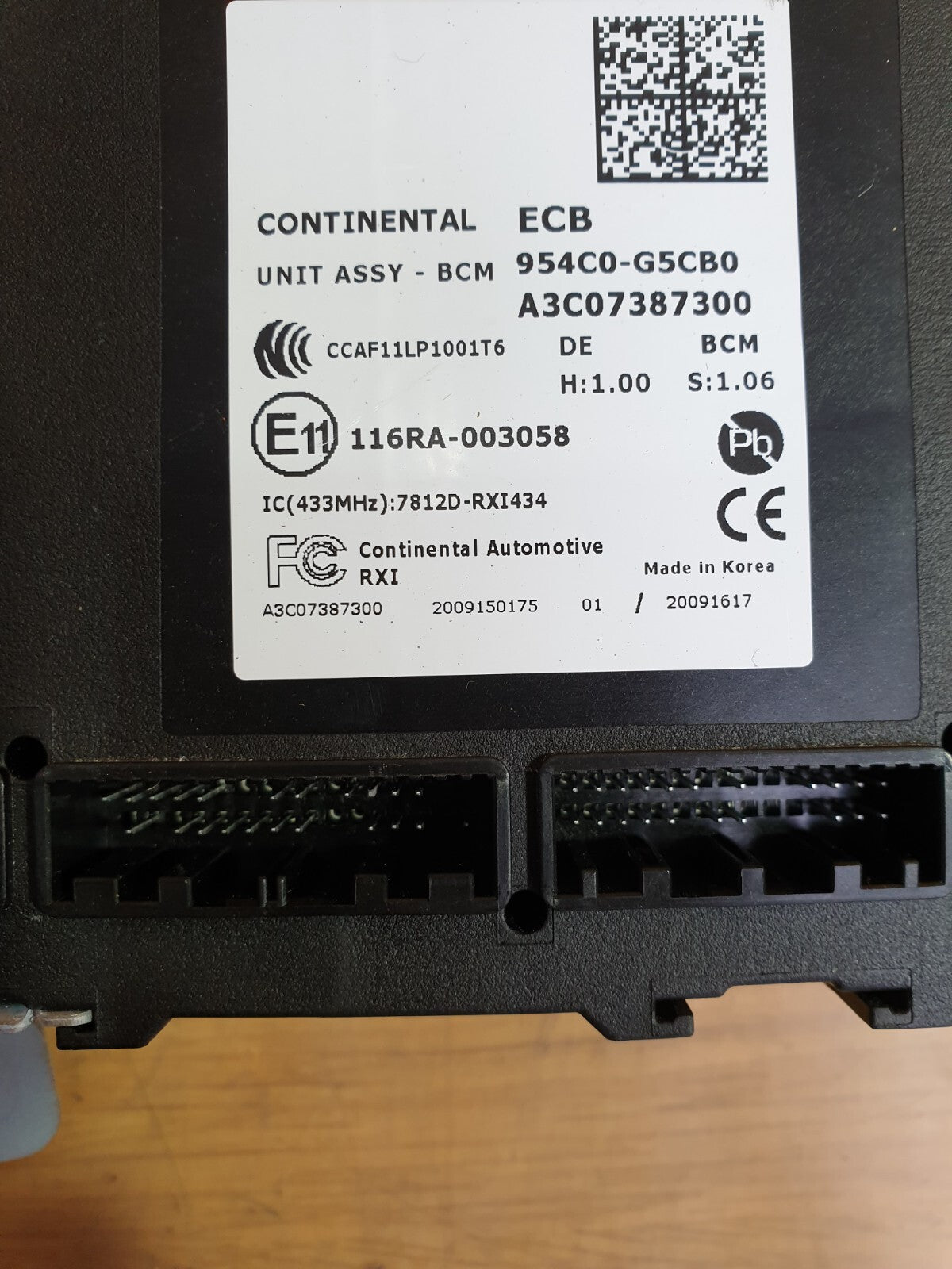 ✅2016 KIA NIRO 2 EV S-A 1.6P BODY CONTROL MODULE 954C0-G5CB0 + WARRANTY A164