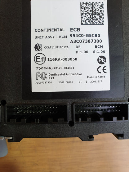 ✅2016 KIA NIRO 2 EV S-A 1.6P BODY CONTROL MODULE 954C0-G5CB0 + WARRANTY A164