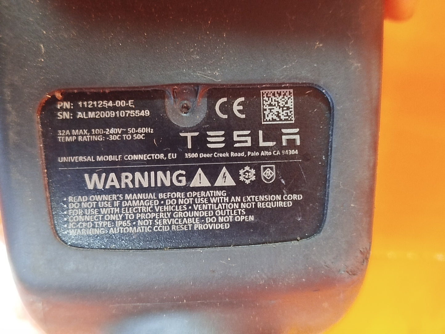 ✅TESLA MODEL 3 LONG RANGE 2020 BATTERY CHARGER CABLE 1121254-00-E Warranty A262