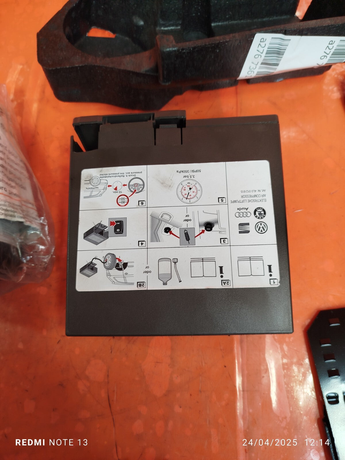✅2012 AUDI Q5 8R S LINE 2.0P CAR TYRE MAINTENANCE SEALANT COMPRESSOR TOOL KIT