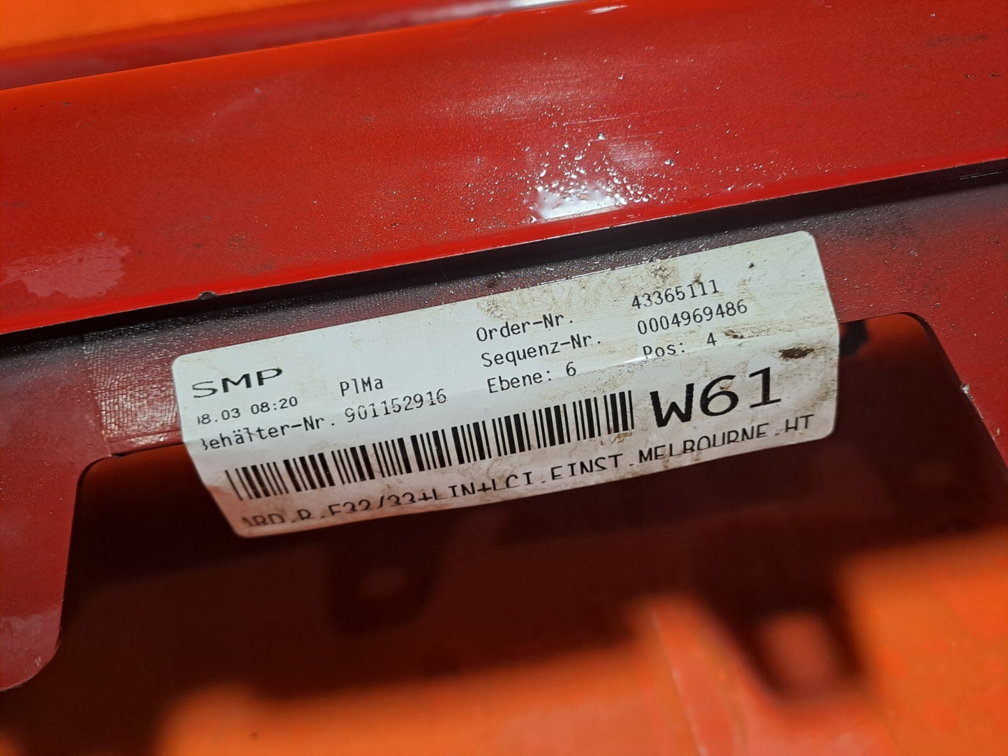 ✅BMW 4 SERIES F32 F33 RIGHT SIDE SILL SKIRT RED 7285786 + WARRANTY xAA