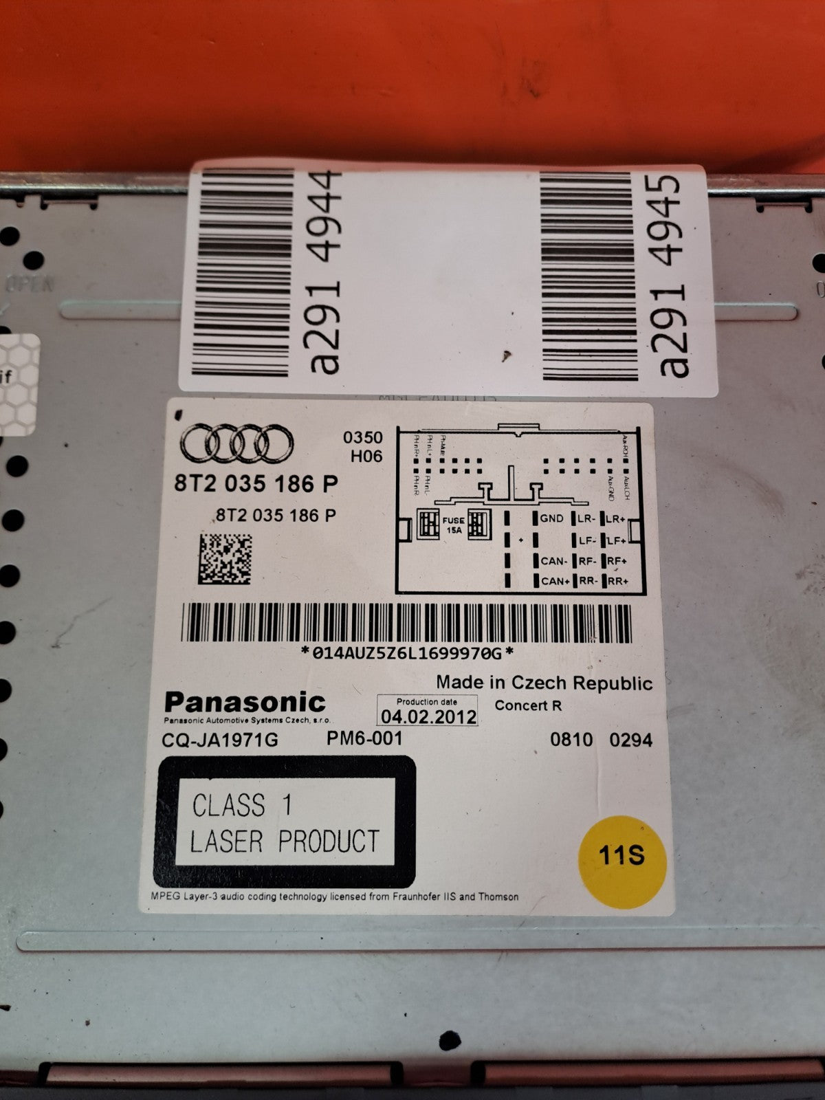 ✅Audi Q5 S Line 2012 2.0 Diesel CD RADIO STEREO HEAD UNIT 8T2035186P Warranty