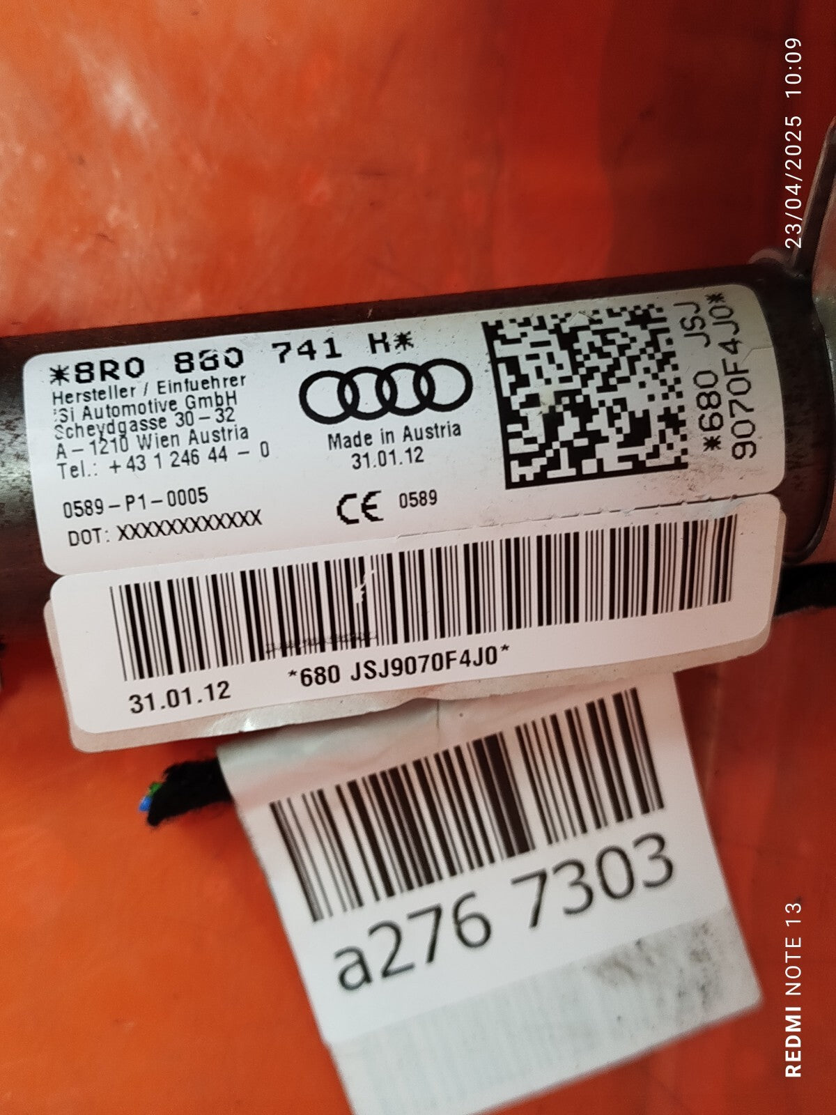 ✅AUDI Q5 S LINE 2.0 PETROL 2012 LEFT SIDE ROOF CURTAIN ARBAG 8R0880741K Warranty