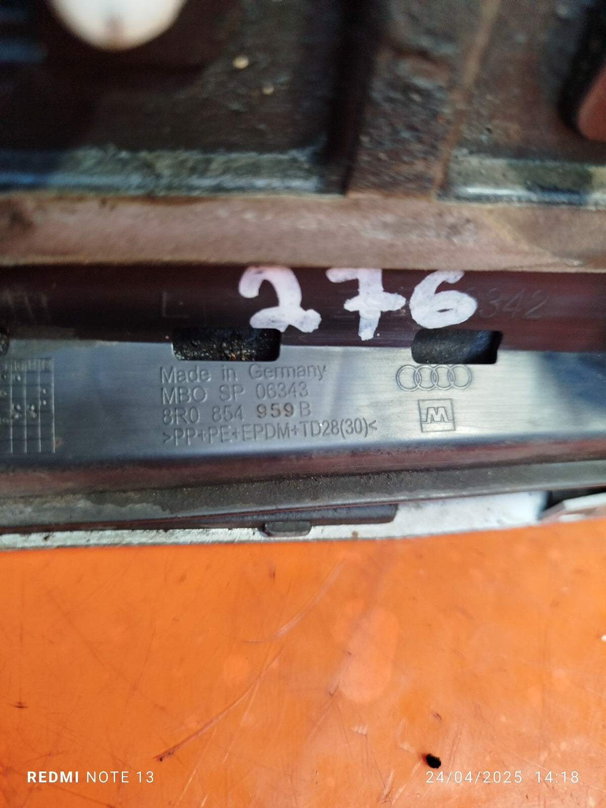 ✅Audi Q5 S Line 2.0 Petrol 2012 FRONT LEFT FENDER LOWER MOLDING 8R0854959B A276